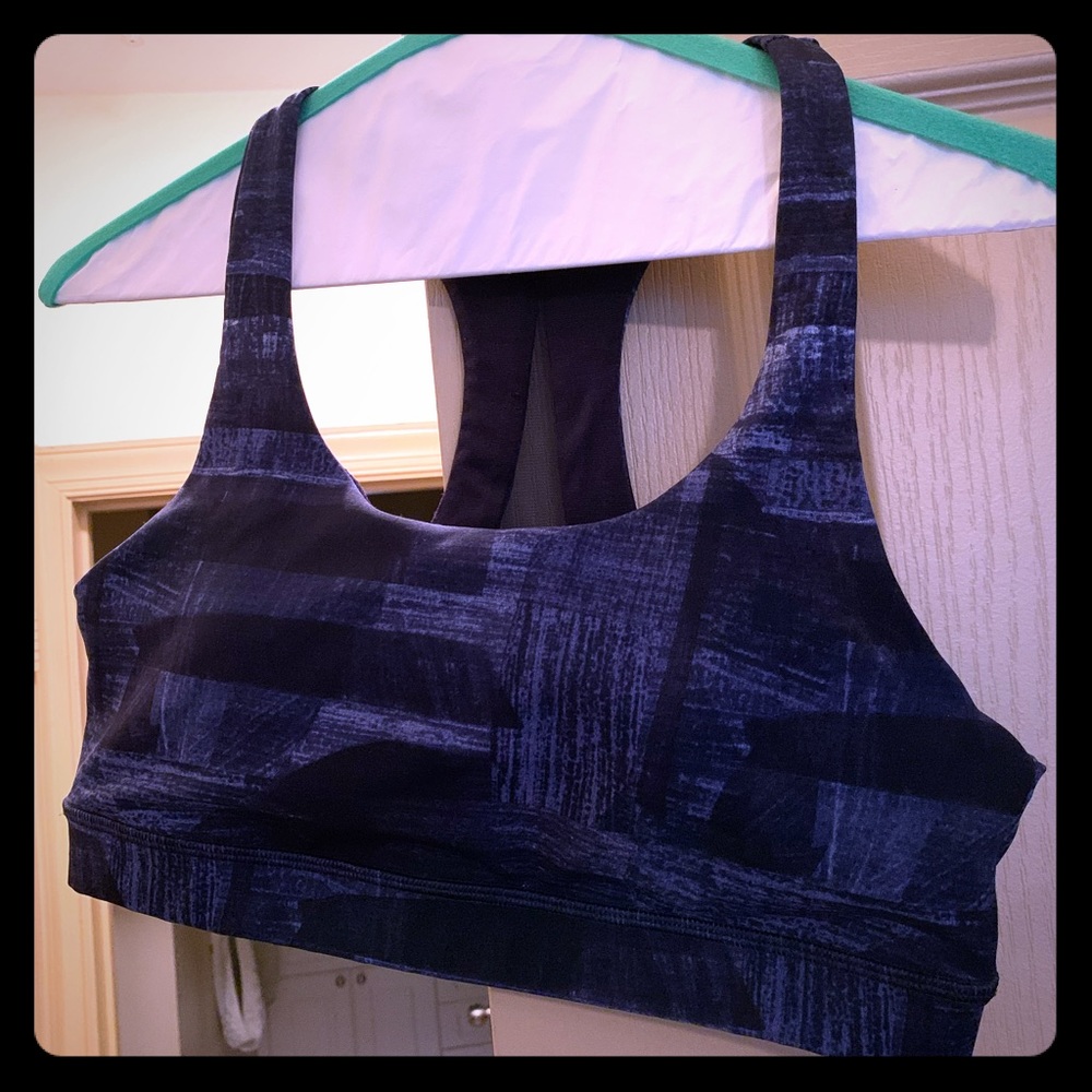 Lululemon Navy Patterned Sports Bra